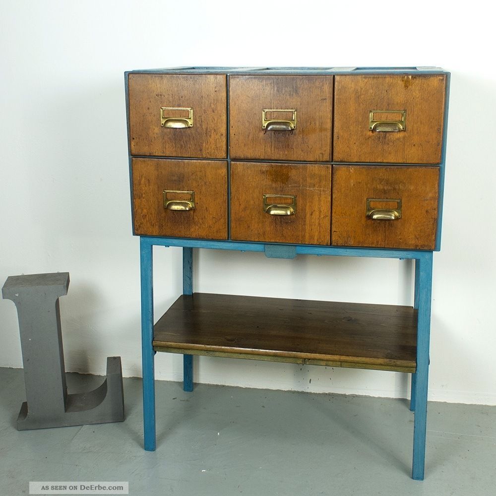 Karteischrank Register Apotheker Industrie Bauhaus Art Deco Design