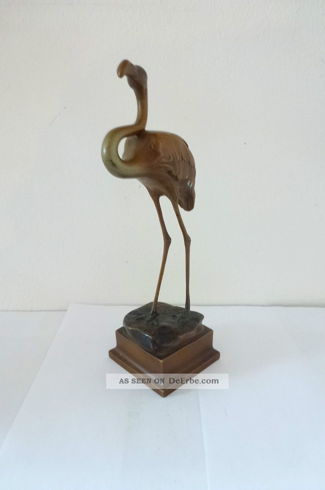 Rarität Jugendstil Art Nouveau Bronze Frankreich Um 1920 Stehender Pelikan Bronze Bild