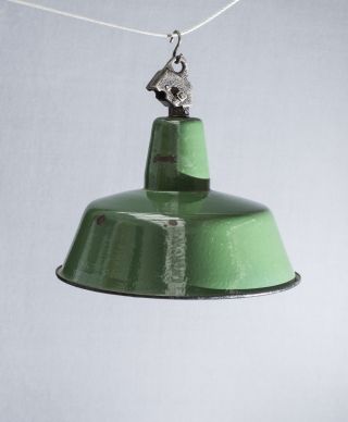 Vintage Emaille Fabrik Lampe Loft Bauhaus Top Bild