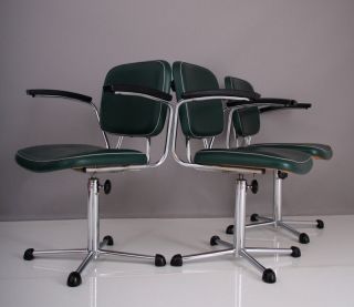 50er Stuhl Stühle Chair 50s Industrial Chrom Vinyl Stahlrohr Maquet Chaise A 50 Bild