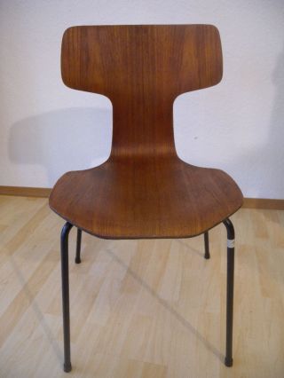 Früher 50er Jahre Arne Jacobsen Chair Stuhl 3103 Teak Hammer Fritz Hansen Nr.  1 Bild