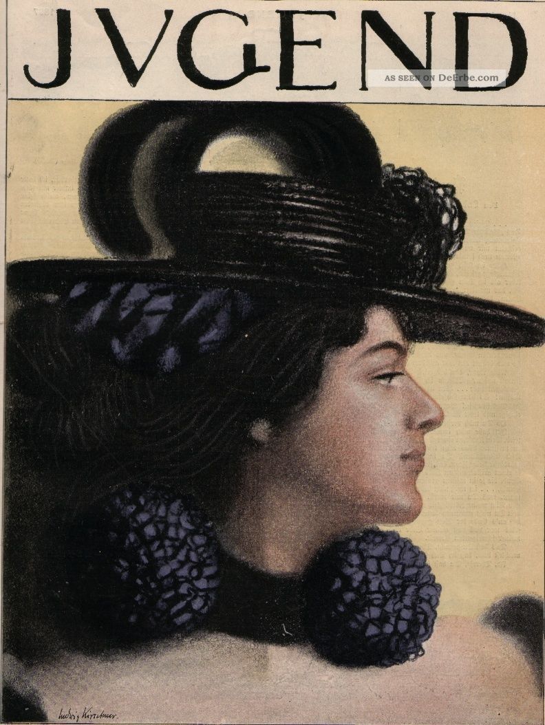 Jugend 34 - 1897 Jugendstil.  Mode,  Hutmode / Jossot Zeitschriften Bild