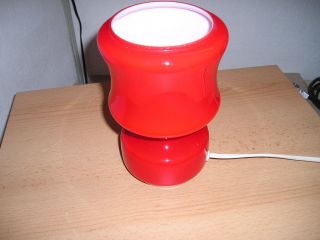1960er/70er Jahre Style Nachttischlampe In Rot Bild