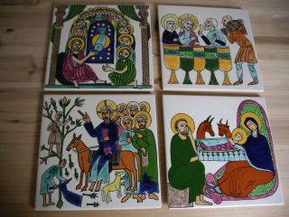 Kacheln Aus Jerusalem Christus 1960er - 70er,  Gut Erhaltene Fliesen Via Dolorosa Bild