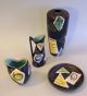Ruscha Keramik Sammlung 4 Objekte Dekor Marocco (3x Vase,  1x Teller) 50er Jahre 1950-1959 Bild 3