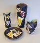 Ruscha Keramik Sammlung 4 Objekte Dekor Marocco (3x Vase,  1x Teller) 50er Jahre 1950-1959 Bild 4
