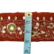 Vintage 1yd Lace Trim Maroon Craft Deco Sari Border Indien Hand Perlen Ribbon 1920-1949, Art Déco Bild 1
