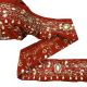 Vintage 1yd Lace Trim Maroon Craft Deco Sari Border Indien Hand Perlen Ribbon 1920-1949, Art Déco Bild 3