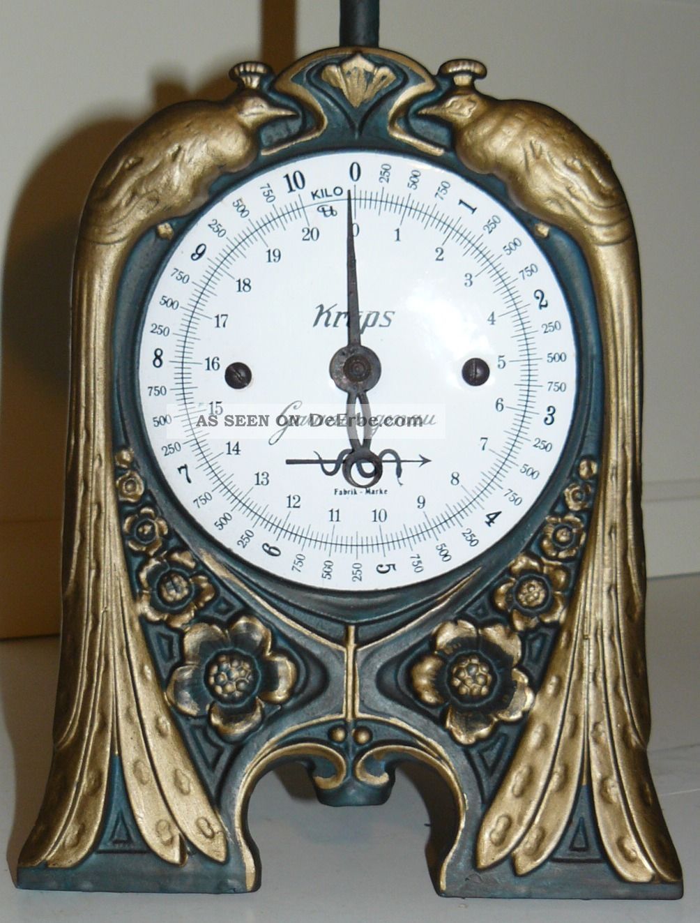 Traumhafte Jugendstil Küchenwaage Mit Pfauen,  Krups Von 1905,  Pfau Haushalt Bild