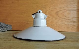 Alt Bauhaus Art Deco Lampe Deckenlampe Emailschirm Porzellan Loft Industrie Bild