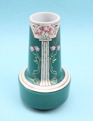 Sehr Dekorative Jugendstil Vase Glas Mit Emaille Malerei Bild