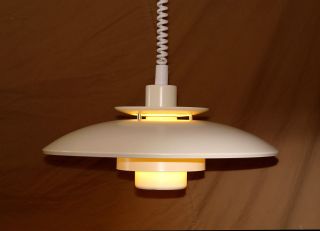 Lampe Poulsen? Hängelampe,  Danish,  Design,  Weiß,  1970er,  Mid Century,  Metall Bild