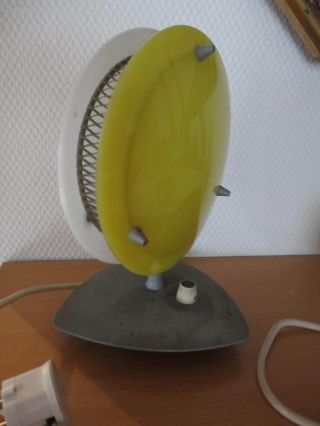 Lampe Tischlampe Nachttischlampe Gelb Gitter Rund 50er 60er Jahre Dimmbar Bild