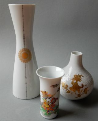 3 Rosenthal Vase Björn Wiinblad Romanze Studio Linie 1001 Nacht Zauberflöte 2000 Bild