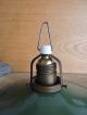 Bauhaus Art Deco Lampe Deckenlampe Emailschirm Grün Weiß Werkstätte Industrie 1920-1949, Art Déco Bild 2