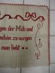 Altes Besticktes Spruch - Tuch Decke Um 1900 - 1920 ?? Textilien & Weißwäsche Bild 3