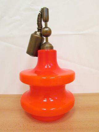 Vinatge 60er / 70er Jahre - Lampe / Deckenlampe / Hängelampe - Orange - Glas - Bild