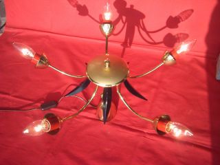 Rockabilly Sputnik Lamp 50 ' Er Jahre,  Vintage,  Spinnenlampe,  Spider Messing Lampe Bild