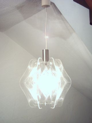 Plexi Perlon Pendel Leuchte Nylon Faden Lampe,  Vintage,  Panton Eams Space Age Bild