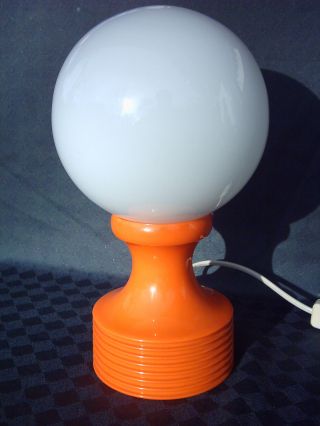 Große Kult Orange Tischlampe Lampe,  Bedside Lamp,  Panton Space Age Vintage 70 ' Er Bild