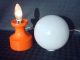 Große Kult Orange Tischlampe Lampe,  Bedside Lamp,  Panton Space Age Vintage 70 ' Er 1970-1979 Bild 1