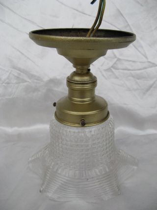 Jugendstil Lampe Kleine Deckenlampe Metall Glas Um 1910 Bild