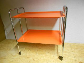 Servierwagen,  Teewagen,  Dinett,  Vintage 60er Design Orange Bild