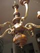 Art Deco : Kronleuchter Holz Messing Massiv - Lampe Lüster Shabby Landhaus 1920-1949, Art Déco Bild 3