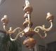 Art Deco : Kronleuchter Holz Messing Massiv - Lampe Lüster Shabby Landhaus 1920-1949, Art Déco Bild 7