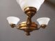 Art Deco Deckenlampe Messing 20er Jahre Lampe Sehr Schön 3 - Flammig Antike Originale vor 1945 Bild 3