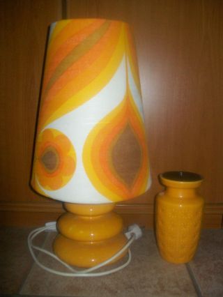 Lampe,  Tischlampe,  Vase,  Blumenvase,  Passend Farbe & Material,  Orange,  70er,  Top Bild