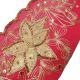 Vintage India Embroidered Sari Border Lace 1yd Ribbon Sewing Craft Magenta Trim 1920-1949, Art Déco Bild 3