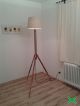 Design Lampe Stehlampe Bauhaus Tripod Lamp Kugel Architekt Shabby Chic Holz 1920-1949, Art Déco Bild 2