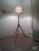 Design Lampe Stehlampe Bauhaus Tripod Lamp Kugel Architekt Shabby Chic Holz 1920-1949, Art Déco Bild 4