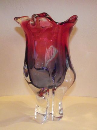 Murano Zipfel Schale Vase 3 Kg Schwer 50er 60er Bild