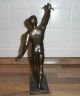 SchÖne Art Deco Bronze Figur Athlet Fackelträger Bronze Bild 1