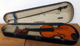 Schöne Alte Kleine Französische Geige/violine Compagnon Um 1900 Im Holzkasten Bild