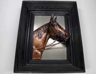 Reliefbild Pferdekopf Aus Kupfer Im Schwarzem Holzrahmen Anschauen Lohnt Sich Bild