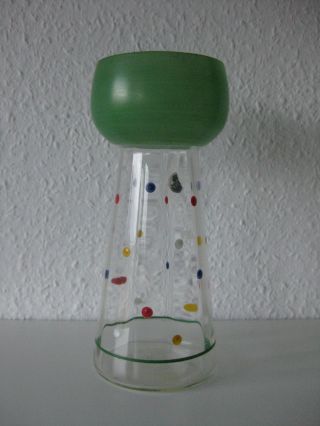 Seltenes Altes Hyazinthenglas / - Vase Mit Emaille - Malerei,  Um 1930,  Art Deco Bild