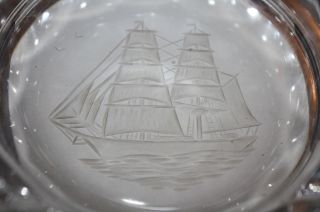 Orrefors Cp Schale Gravur Segelschiff Sweden Glaskunst Aus Nachlaß Bild