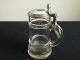 Alter Glaskrug Bierkrug Um 1870,  Zinndeckel Mit Frauenkopf Porzellaneinlage Glas & Kristall Bild 8
