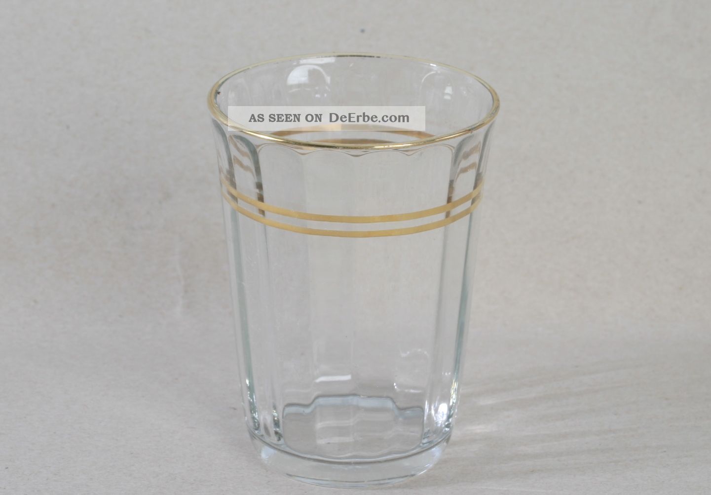 Glasbecher Glas Wasserglas Goldrand Gerippt Glas & Kristall Bild