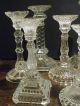 7 - Tlg.  Konvolut Alte Kerzenleuchter Kerzenständer Glas Pressglas Alter Unbekannt Kristall Bild 1