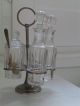 Antike Menage,  Glas Menage,  Jugendstil Menage Essig Öl Senf Salz Pfeffer Rar Glas & Kristall Bild 1