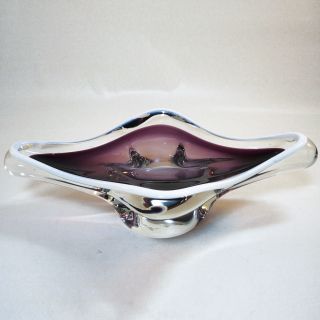Chribska Bohemia Czech Glas Schale Vase • Josef Hospodka • 1,  1 Kg • Ø 25,  5 Cm Bild