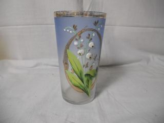 Sehr Altes Trinkglas,  Sammelglas Mit Plastischem Blumenmotiv Bild