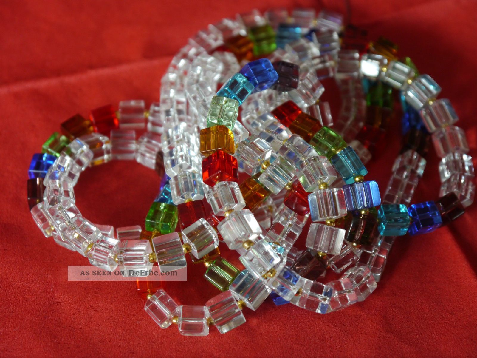 Collier,  Kette Aus Glasswürfel In Regenbogenfarben - Kristallglas Lang Schön Glas & Kristall Bild
