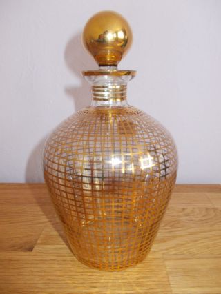 Flasche Glas Glasflasche S&v Likörflasche Mit Golddekor 17,  5 Cm Bild