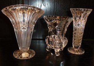 3x Kleine ältere Kristallvase Vase Zur Deko Oder Kleine Blumensträuße Bild