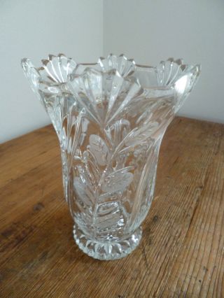 Vintage Vase Bleikristall 23cm Geschliffen Bild